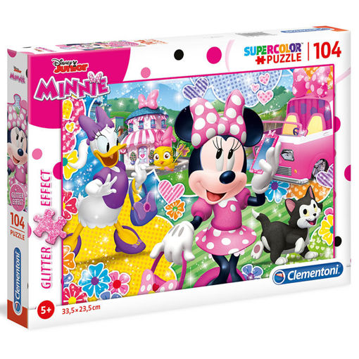 Slika CLEMENTONI PUZZLE 104 GLITTER MINNIE 20146