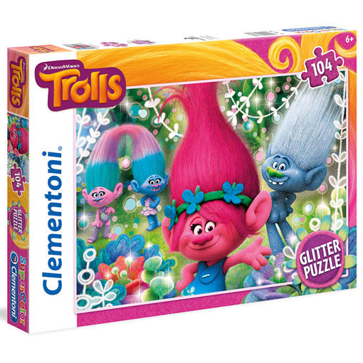 Slika CLEMENTONI PUZZLE 104 GLITTER  TROLLS 27249