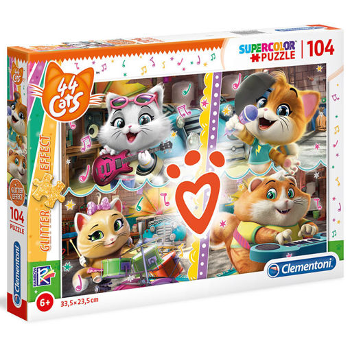 Slika CLEMENTONI PUZZLE 104 GLITTER 44 CATS 27539