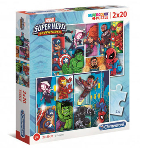 Slika CLEMENTONI PUZZLE 2X20 SUPER HERO 24768