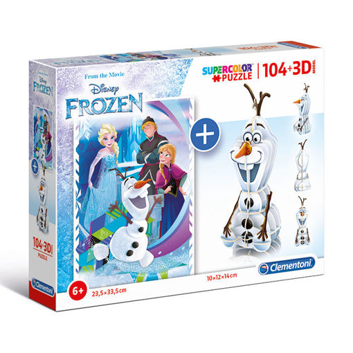 Slika CLEMENTONI PUZZLE 104+3D MODEL FROZEN 20159