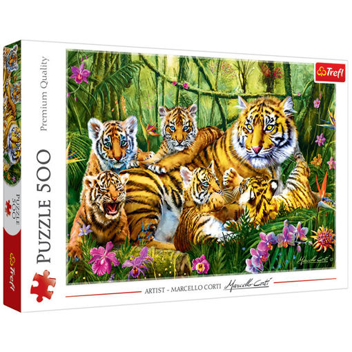 Slika PUZZLE 500 FAMILY OF TIGERS 37350