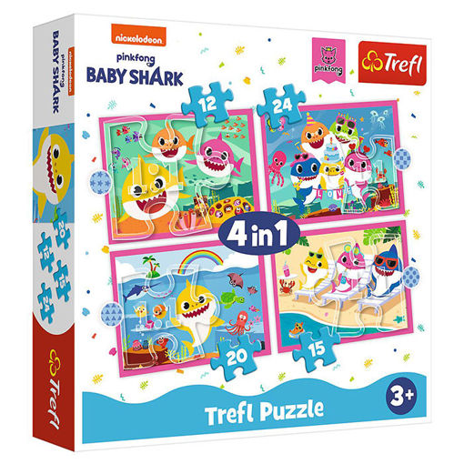 Slika TREFL PUZZLE 4 U 1 BABY SHARK 34378