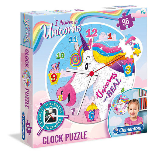 Slika CLEMENTONI PUZZLE 96 CLOCK UNICORNO 23035